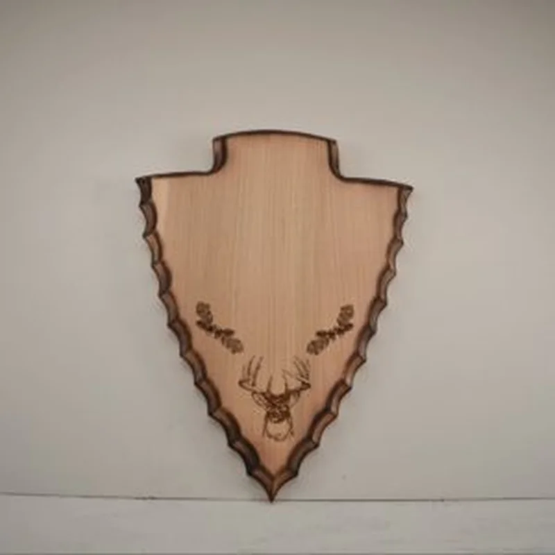 Arrowhead antler taxidermy plaque with laser engraving