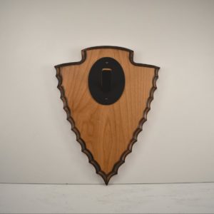 Arrowhead plaque with skull hanger.