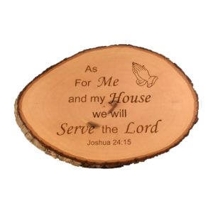 Engraved live edge sign.