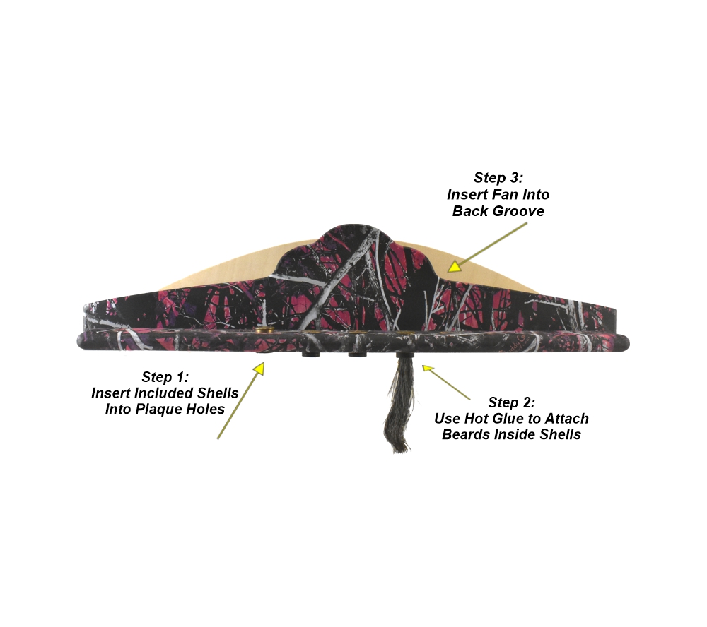 Turkey Beard Plaque with Fan Mount- Standard Camo - Image 2