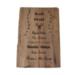 Engraved barnwood sign.
