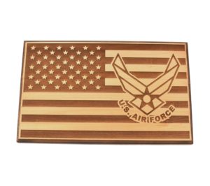 Engraved hardwood sign.