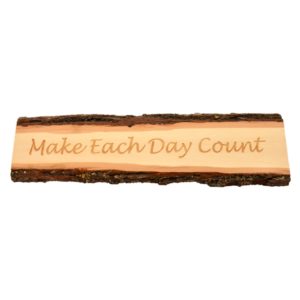 Engraved live edge sign.