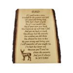 Engraved live edge sign.