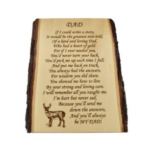 Engraved live edge sign.