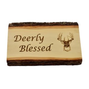Engraved live edge sign.
