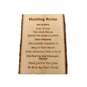 Engraved live edge sign.