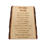 Engraved live edge sign.