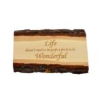 Engraved live edge sign.