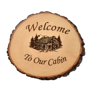 Engraved live edge sign.