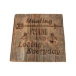 Engraved reclaimed barnwood sign.
