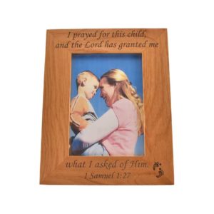 Personalized wooden picture frame.