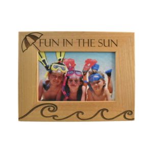 Fun In The Sun Engraved Wooden Picture Frame