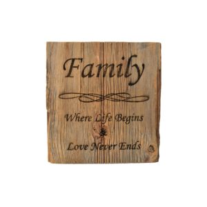 Reclaimed barnwood sign.