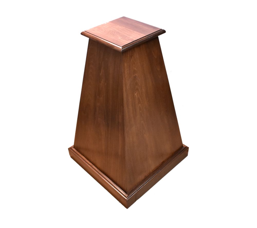 Walnut Pyramid Pedestal with Flat Sides