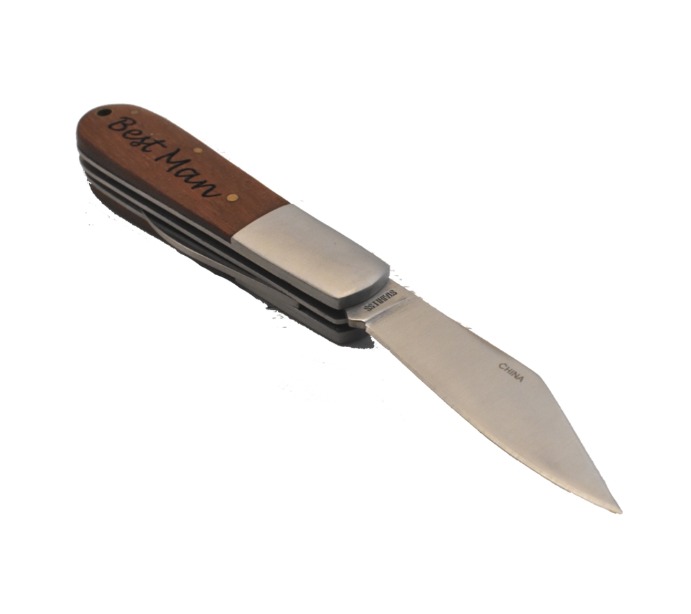 Barlow knife engraved with the words, "Best Man".