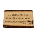 Live edge engraved wood sign.