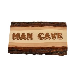 Live edge engraved wood sign.