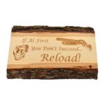 Live edge engraved wood sign.