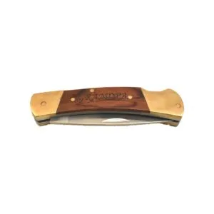 Engraved lockback pocket knife.