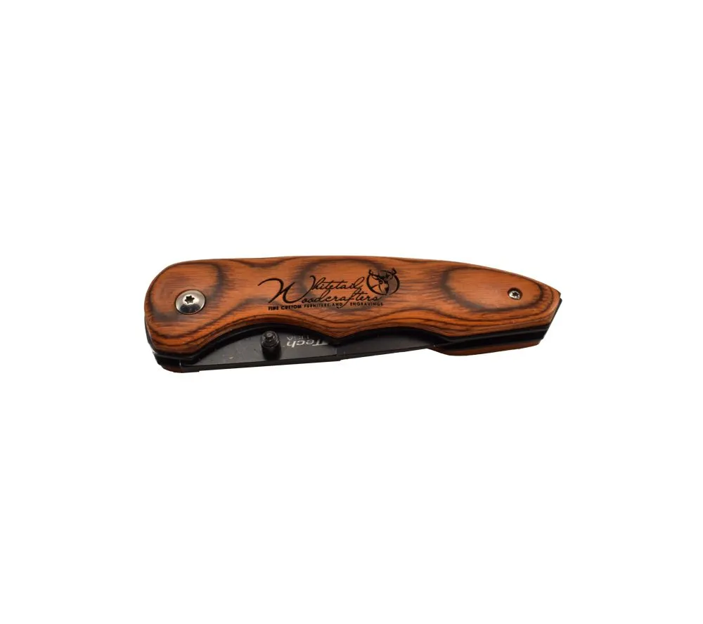 Whitetail Woodcrafters Logo Engraved Pocket Clip Knife