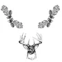 Taxidermy Plaque Engraving - Deer Head and Oak Leaves