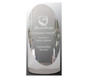 Crystal cylinder style award.