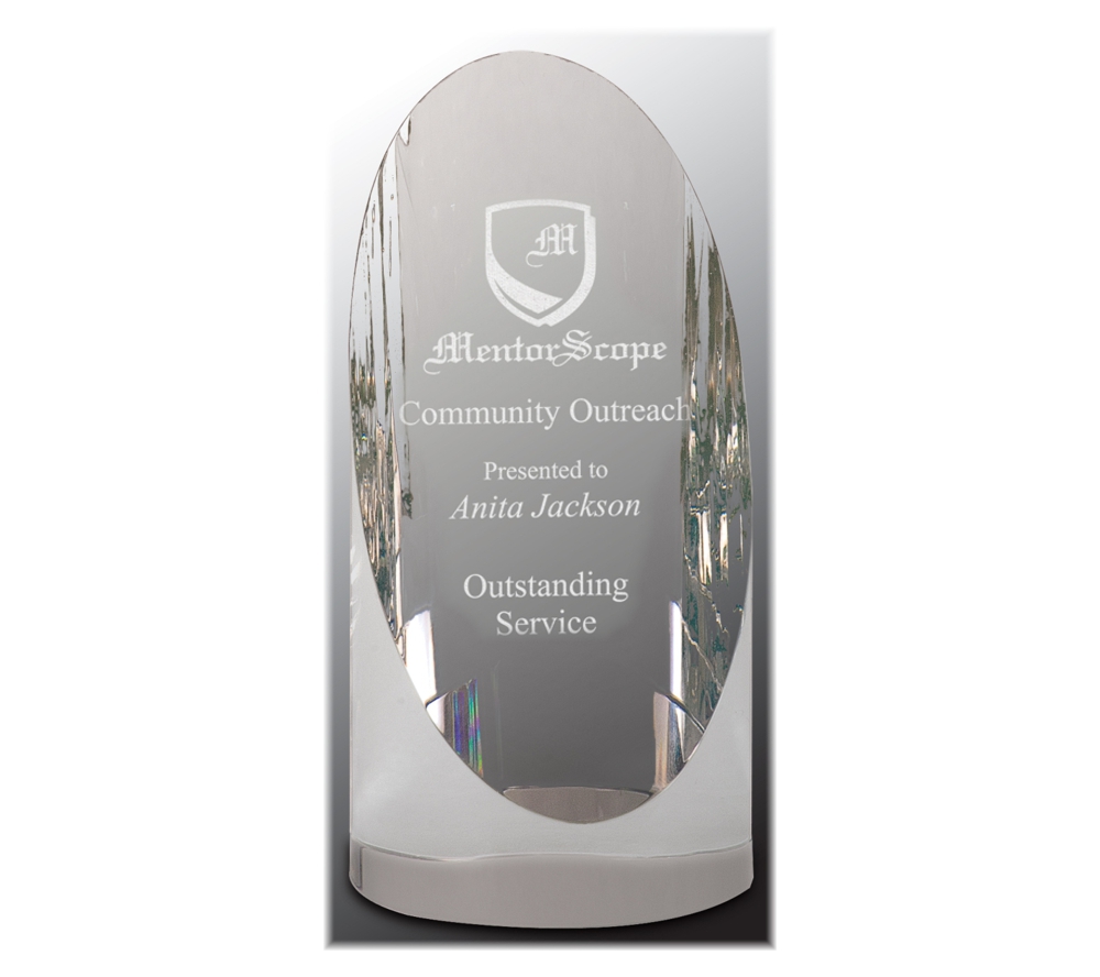 Crystal cylinder style award.