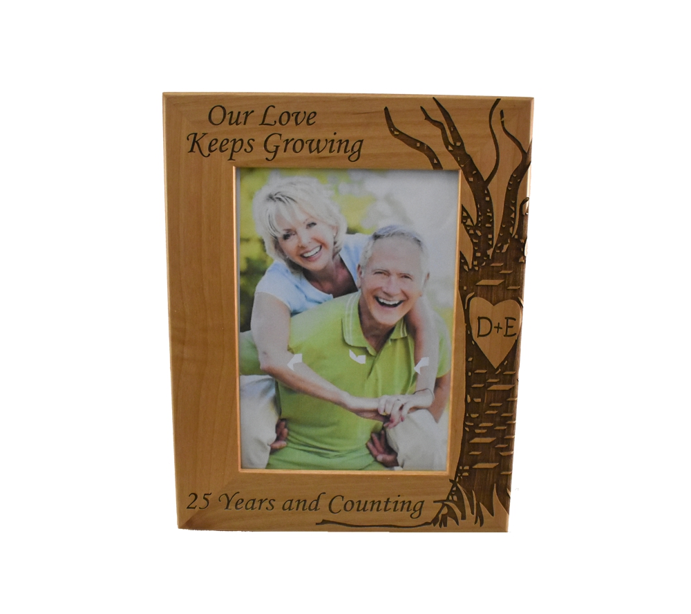 Our Love Keeps Growing Personalized Wood Picture Frame