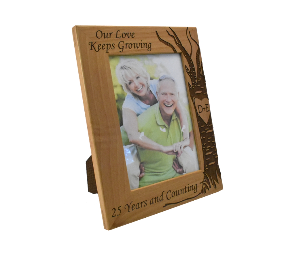 Our Love Keeps Growing Personalized Wood Picture Frame - Image 2