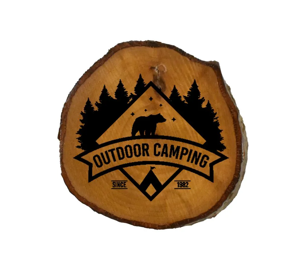 Custom engraved business logo wood ornament —corporate Christmas gift