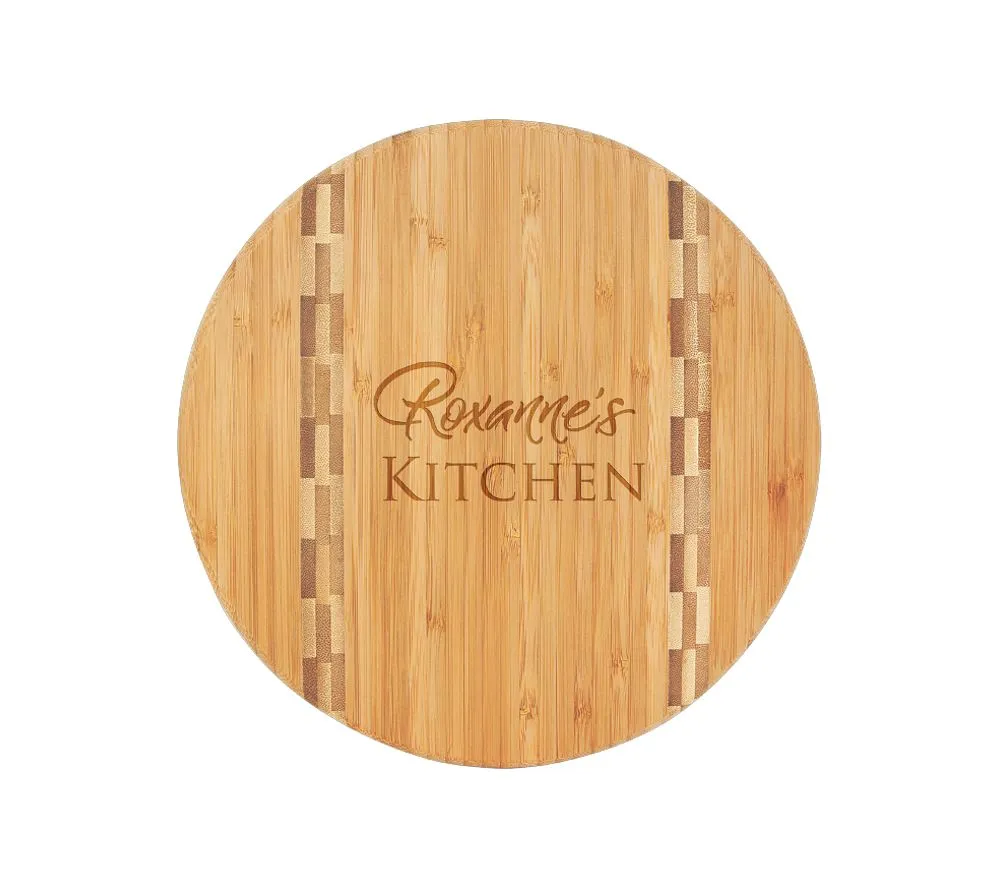 Round Business Engraved Bamboo Charcuterie Board