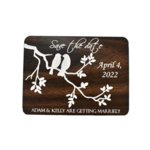 Love Birds Wedding Save the Date Custom Engraved