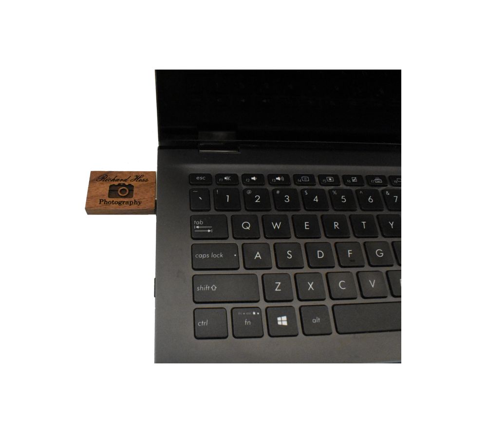 Business Logo Custom Engraved Wood Flash Drive