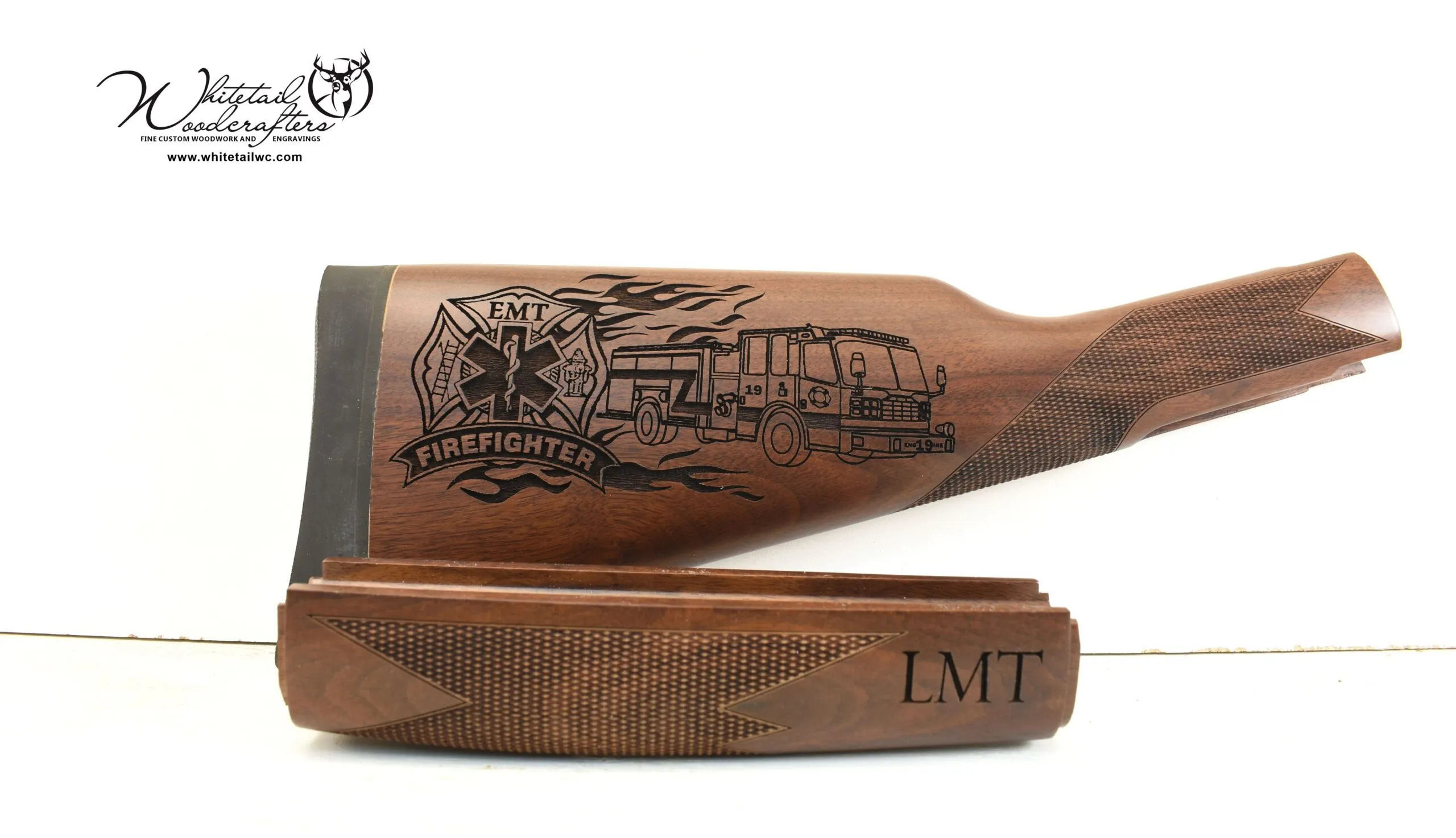 Custom engraved rifle for fire department gun raffle fundraiser
