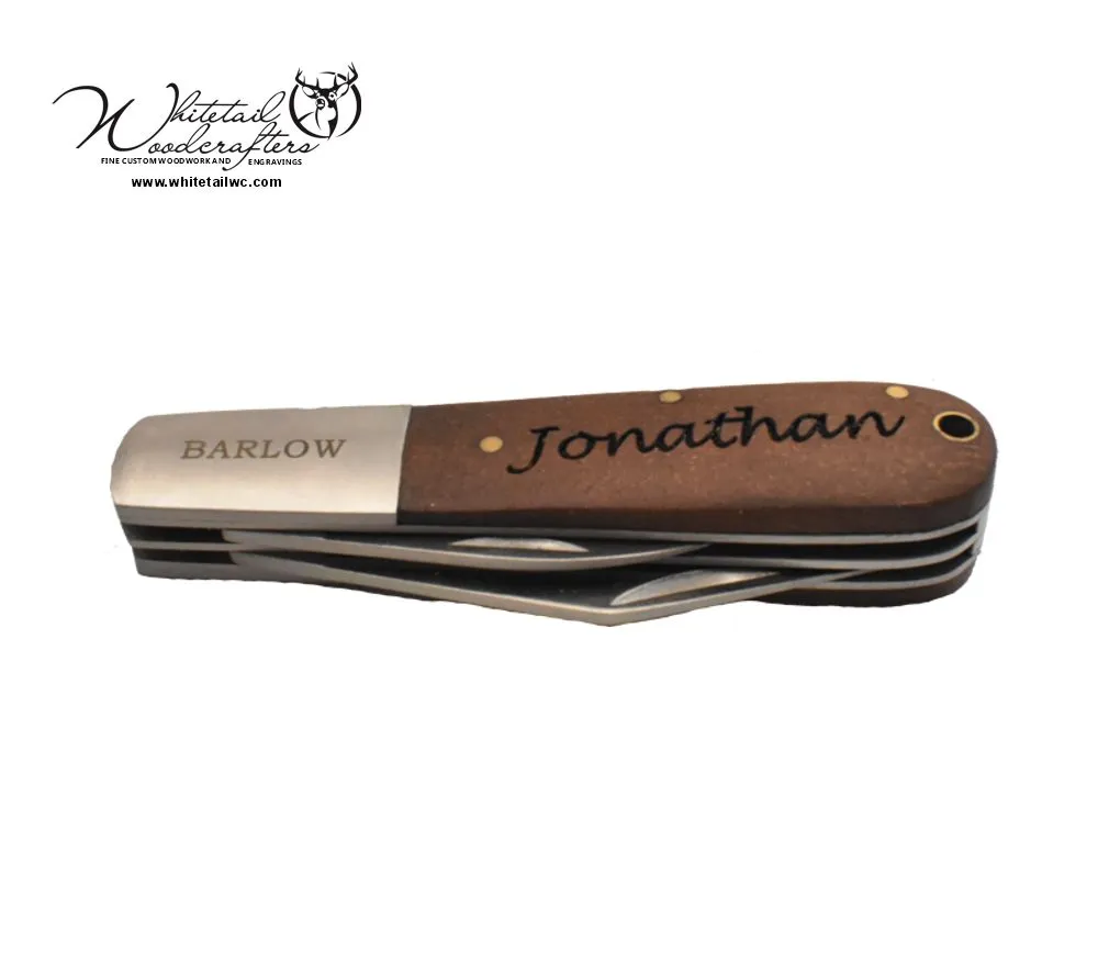 Custom engraved pocket knife with employee name —ideal employee appreciation gift for construction workers.