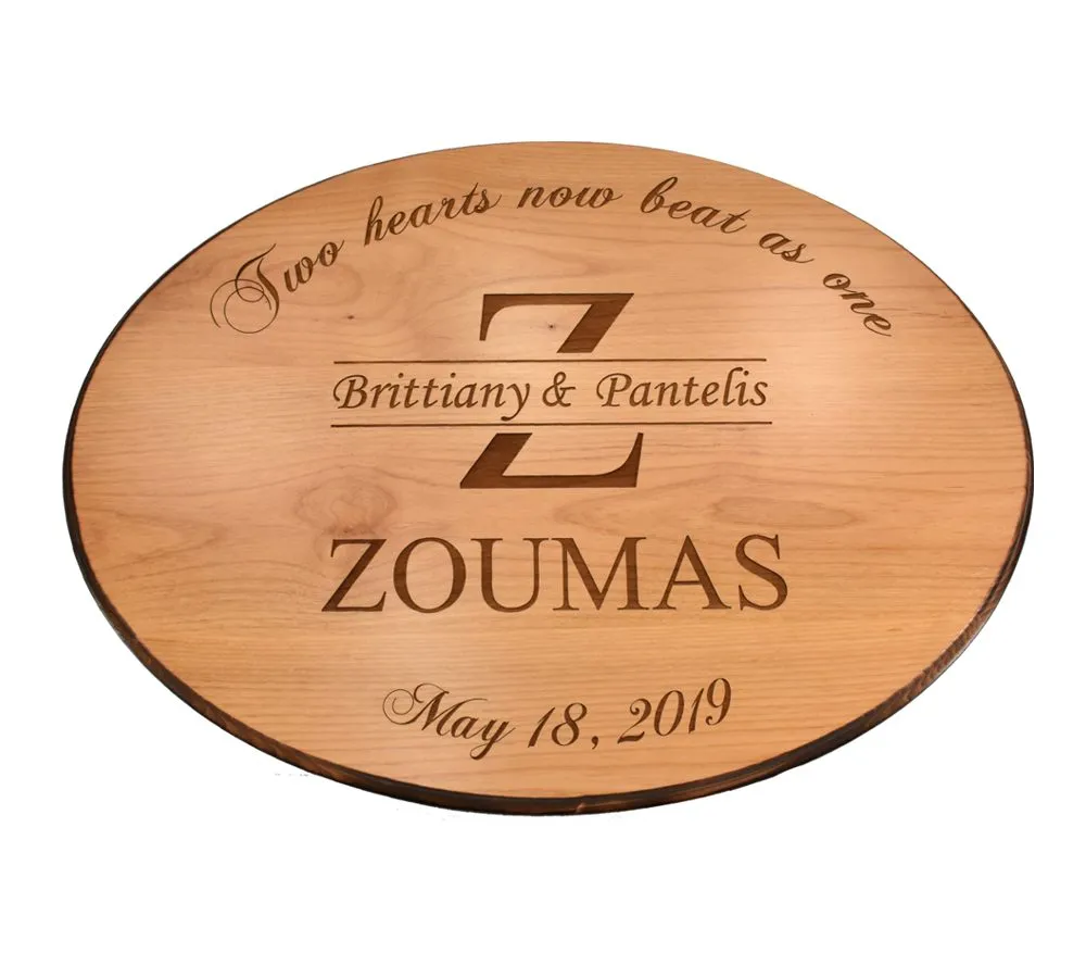 Custom Engraved Hardwood Wedding Sign