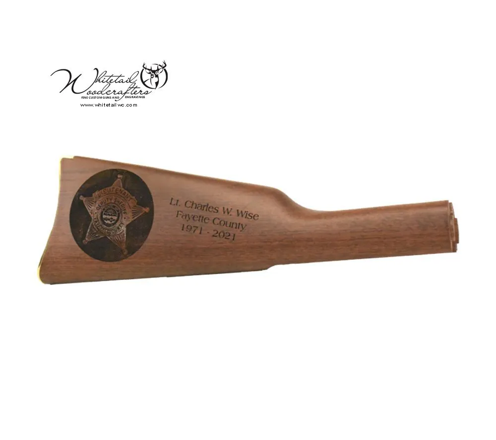 Custom Engraved Retirement Gun Stock