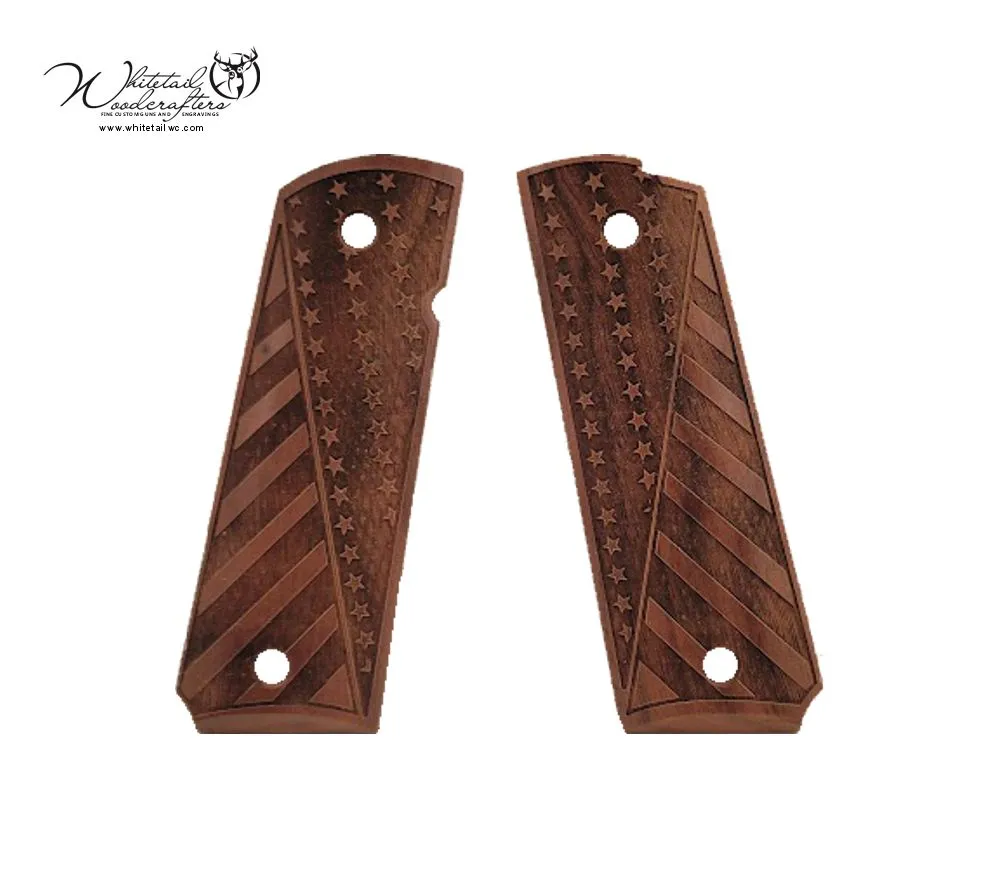 Custom Engraved 1911 Grips- Flag Design