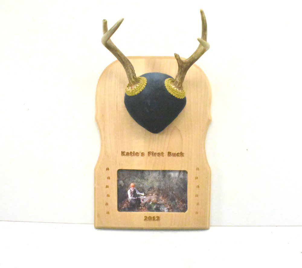 Custom Engraved Antler Plaque with Photo 