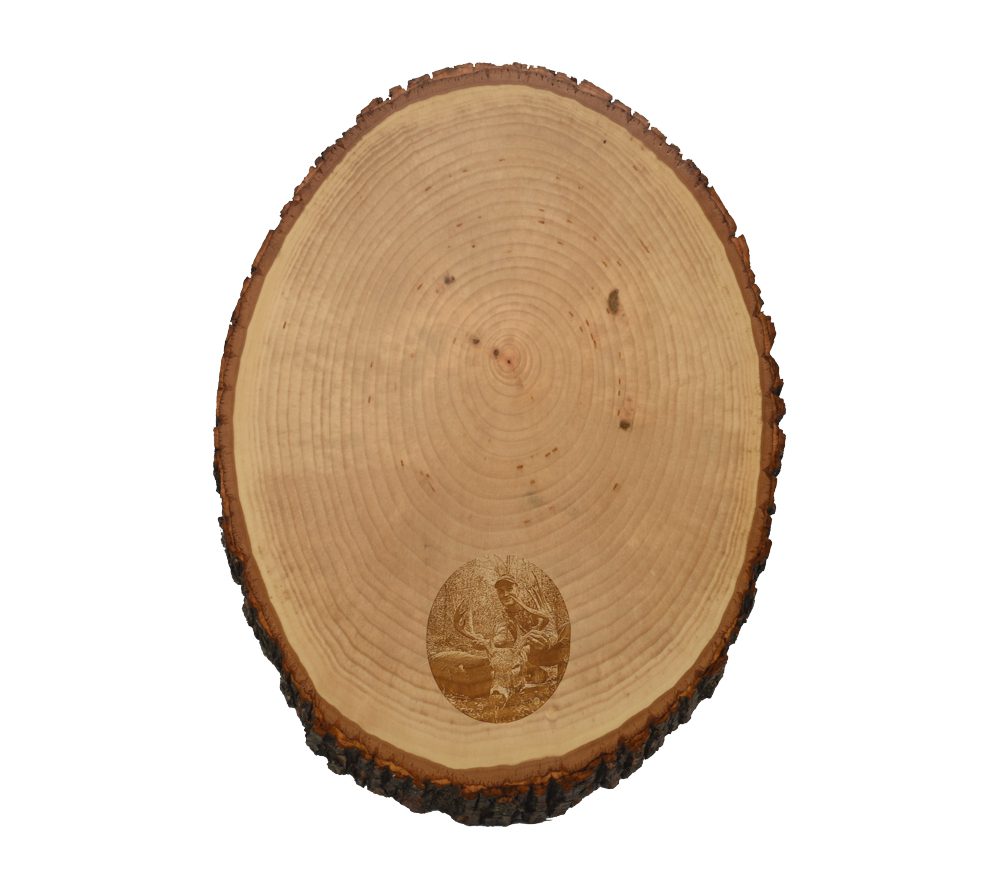 Photo Engraved Live Edge Oval Taxidermy Plaque