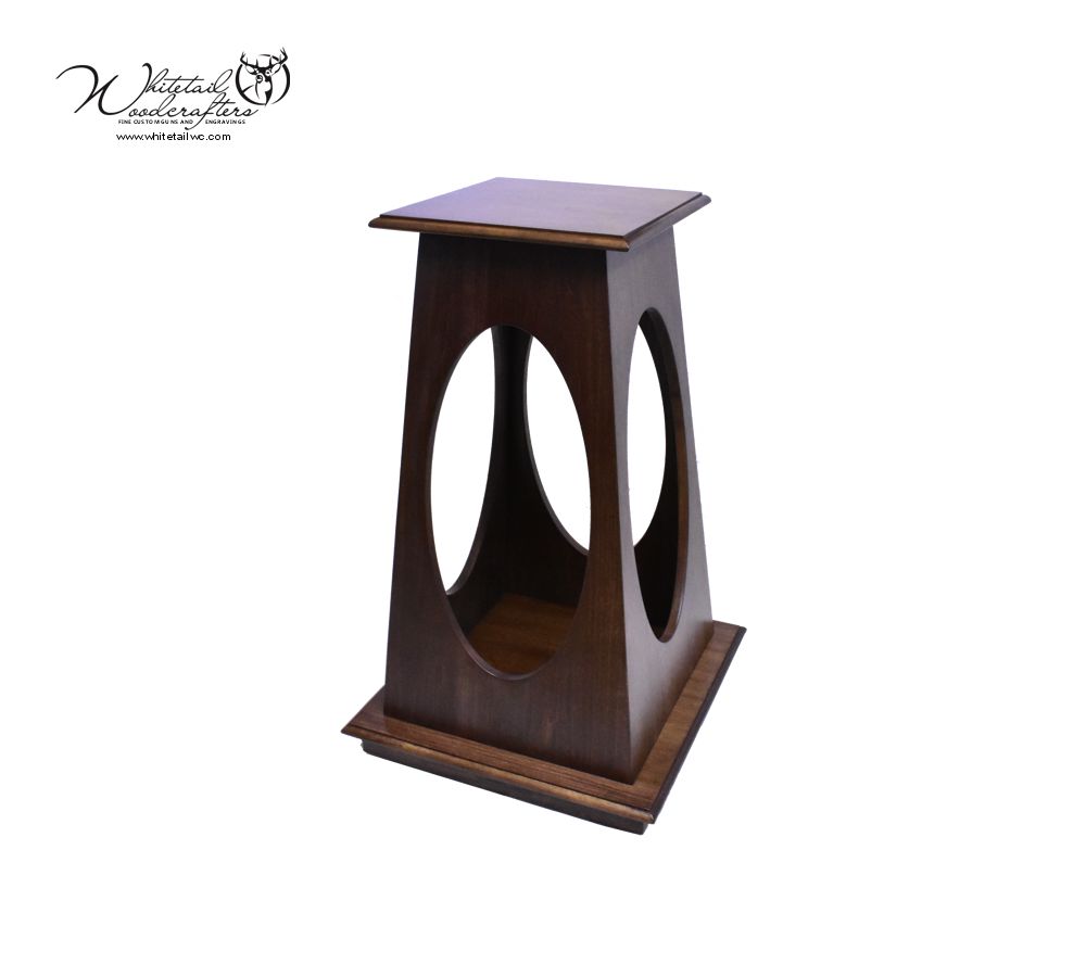 Walnut Pyramid Pedestal Base